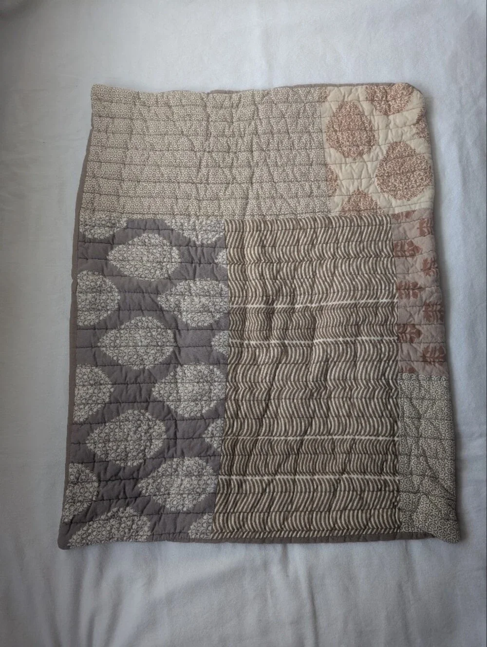 Crate&Barrel Jaipur Patchwork Quilted Throw Standard Sham Pillow Covers - 2